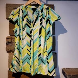 Worthington Chevron Patterned Women's Top - Multicolor